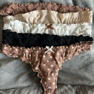 Sincerely Jules Ruffled Panties Set in Brown, Cream, and Black